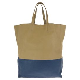 Céline Celine Leather Horizontal Cabas Tote Brown Beige