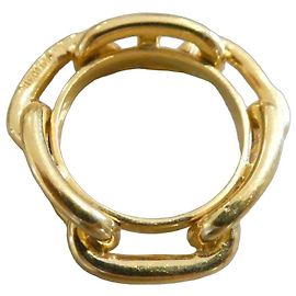 Hermès Anel de lenço Chaîne d'Ancre metal dourado Dourado