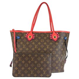 Bolsa Tote Louis Vuitton Neverfull MM em PVC/Couro Marrom