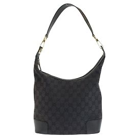Borsa a tracolla Gucci GG Canvas e pelle Nero