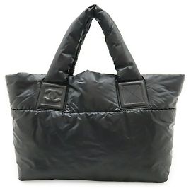 Borsa Tote Chanel Coco Cocoon Small in nylon e pelle Nero