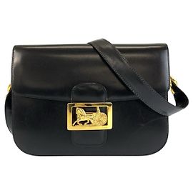 Céline Borsa a Spalla Celine Vintage Leather Pochette Nero