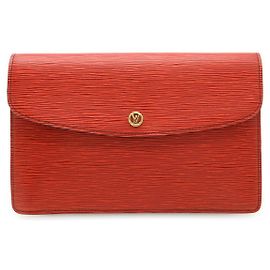 Louis Vuitton Epi Montaigne 27 Clutch Bag Red