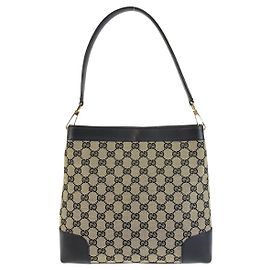 Borsa a tracolla Gucci GG Canvas e pelle Nero