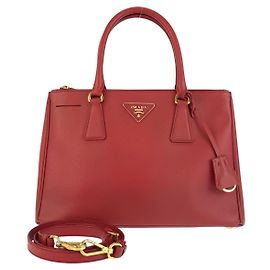 Prada Saffiano Galleria Leather Tote Bag Red