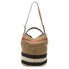 Borsa a tracolla Burberry Ashby Medium Hobo Nova Check Marrone