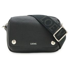 Borsa Messenger Piccola Pebble in Pelle Nera Loewe Nero