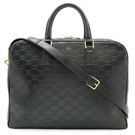 Céline Celine Leather Triomphe Briefcase Black