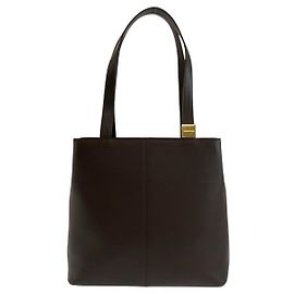 Bolsa Tote Burberry de couro com estampa Check marrom e dourado Marrom