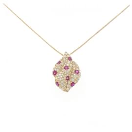 Autre Marque Collier Gstv Au750 Ruby Diamond Doré