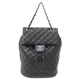 Chanel 91121 Black Lamb Leather Backpack Black