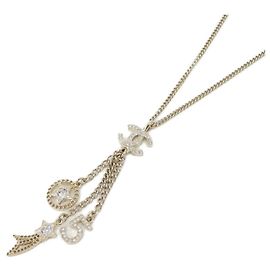 Colar Chanel ABG426 Ouro e Cristal Dourado