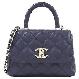 Bolsa Chanel em couro de bezerro granulado azul marinho Azul marinho