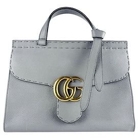 Borsa a tracolla in pelle Gucci GG Marmont Marrone
