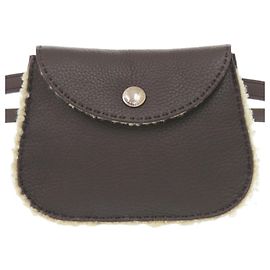 Hermès Pochete Hermes Neige em couro taurillon Clemence e mouton Marrom