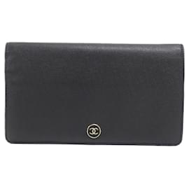 Cartera larga Chanel Coco Button Line Negro