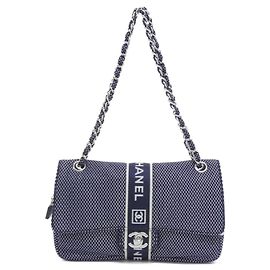 Borsa a Spalla Chanel Sport Line Blu navy