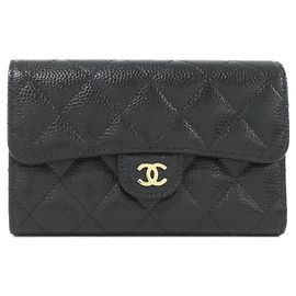 Chanel Timeless Classic Line AP0232 Wallet Black Dark red