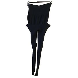Limi Feu Black Wool Ribbed Cut-Out Tights Black