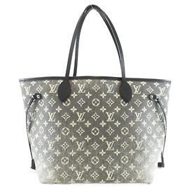 Bolsa Louis Vuitton Monogram Jacquard Denim Neverfull MM Cinza