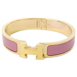 Hermès Pulsera charm Click H PM Hermes Rosa Dorado