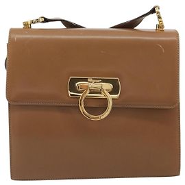 Salvatore Ferragamo Gancini en cuir Marron