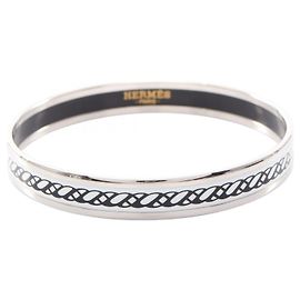 Hermès Bracciale Email PM Celtic Knot Hermes Nero Argento Bianco
