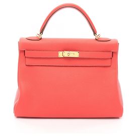 Hermès Bolsa Hermes Kelly 32 em Rose Jaipur Rosa