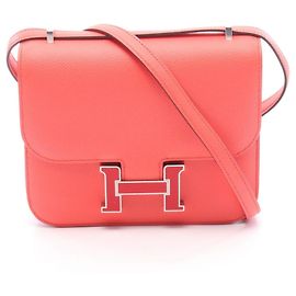Hermès Bolso de hombro Hermes Constance 3 Mini Rose Texas Roja