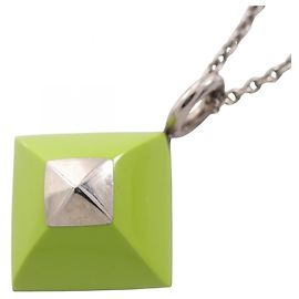 Hermès Colar Hermes Medor Cupid Prata Verde