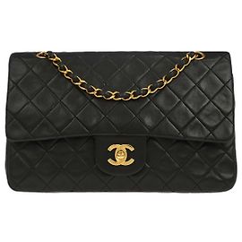 Chanel Vintage Square Classic Single Flap Matelassé Lambskin Mini Noir