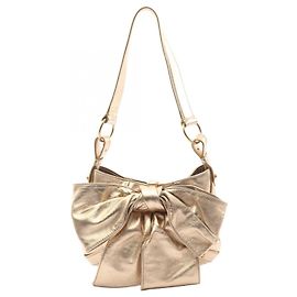 Yves Saint Laurent Rive Gauche Sac Bow Ribbon Shoulder Bag Doré