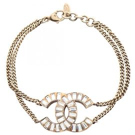 Bracelet à breloques Chanel Coco Mark à double rangée Doré