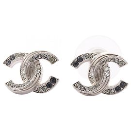 Boucles d'oreilles Chanel Noir Argenté Acier Noir Argenté Autre