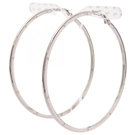 Pendientes de aro Chanel Coco Mark Plata