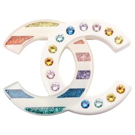 Broche Chanel Coco Mark Blanco Multicolor