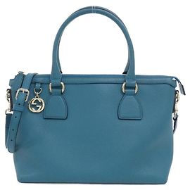 Gucci Light Blue Leather Handbag Light blue