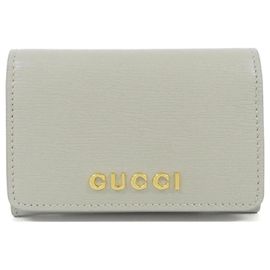 Gucci Visitenkartenetui aus hellgrauem Leder Grau