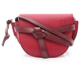 Loewe Gate Bag Mini Shoulder Handbag Red Dark red