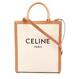Céline Sac cabas vertical Celine Small Marron Écru