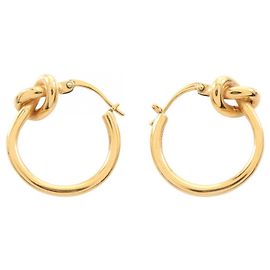 Céline Boucles d'oreilles Knot Hoop en plaqué or Celine Doré