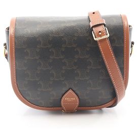 Céline Bolsa Folco Medium Triomphe Celine Marrom Preto