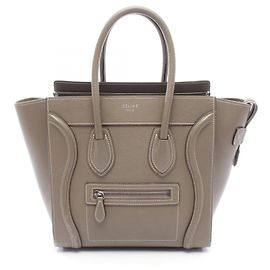 Céline Celine Luggage Micro Shopper Tote Bag Braun