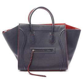 Céline Sac cabas Celine Luggage Phantom Rouge Bleu Marine