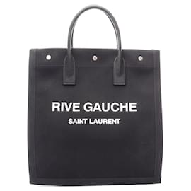 Sac cabas Yves Saint Laurent RIVE GAUCHE Noir Blanc