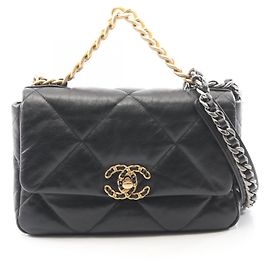 Bolsa de Ombro Chanel 19 Dixneuf Matelassé Preto