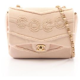 Borsa a Spalla Chanel COCO Denim Rosa