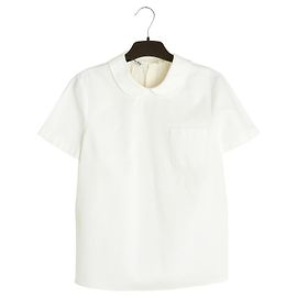 Miu Miu 2015 Top Blanc Dos Plisse FR38 White Cotton Pleated Back Blouse UK10 US6 White