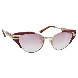 GUCCI Sonnenbrille Metall Rot Gold Auth bs36303V Rot Golden