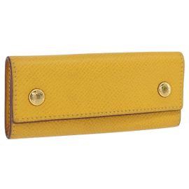 Hermès HERMES Serie Key Case Leather Courchevel Yellow Auth 191163M Yellow